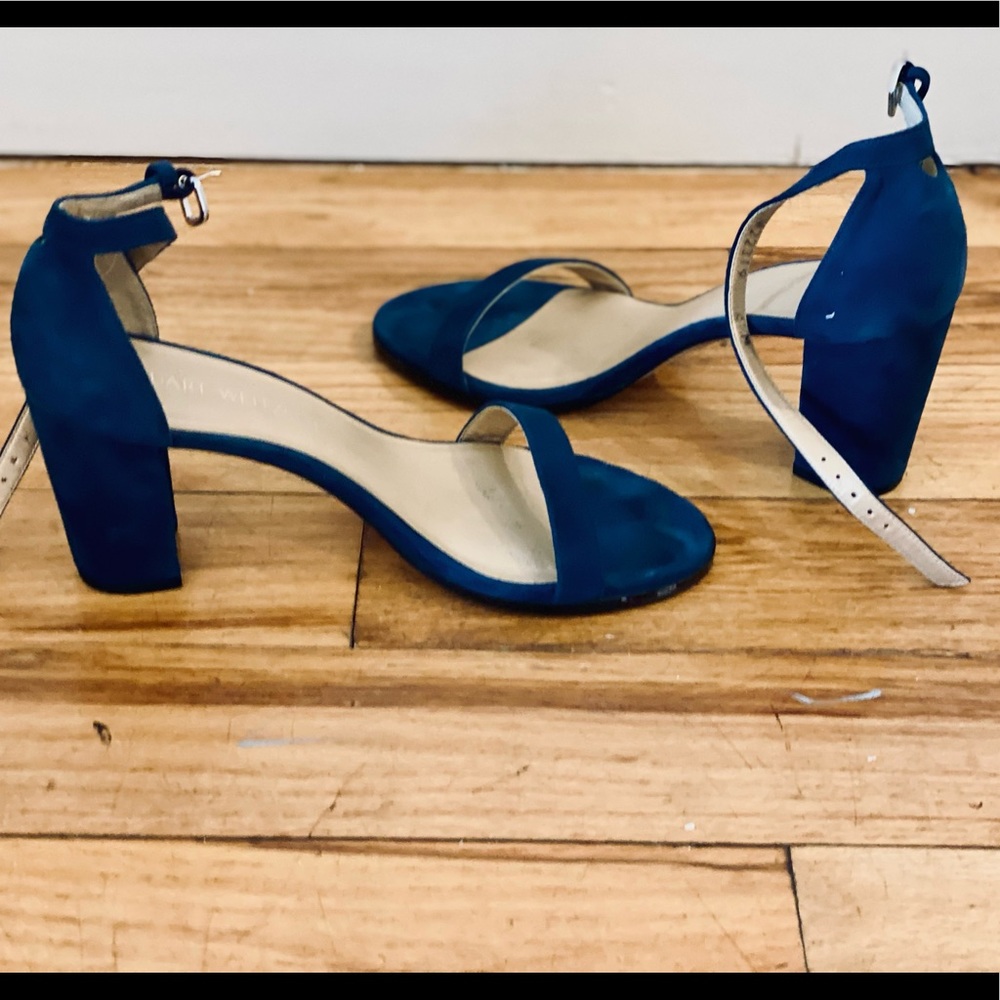 COPY - Blue suede Stuart Weitzman heels